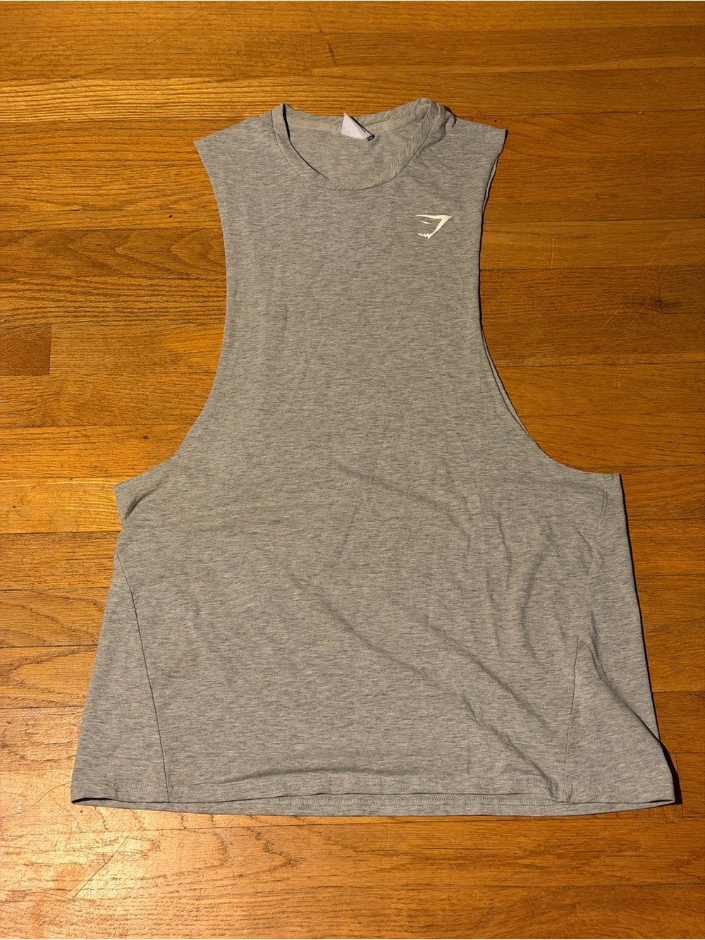 Gymshark Men’s Gray Drop Arm Stringer Tank Top - Performance Sleeveless Shirt
